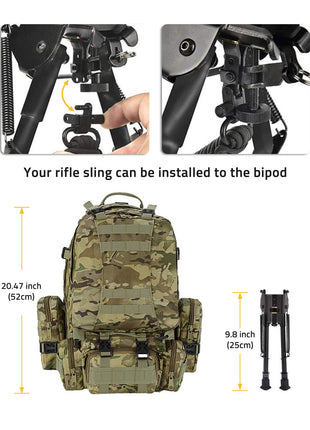 The rifle sling can be installed to the bipod