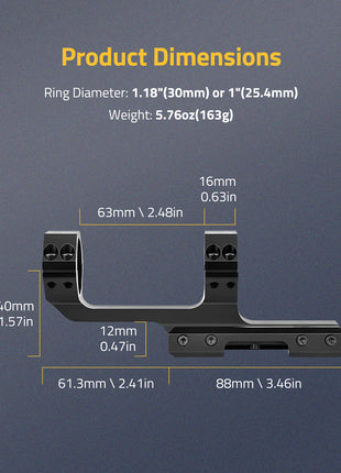 Scope mounts for Picatinny rail dimensions