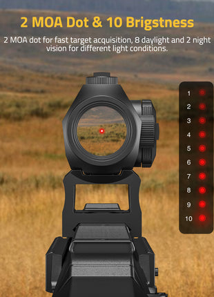 2 MOA Red Dot Optics & 10 Brigstness