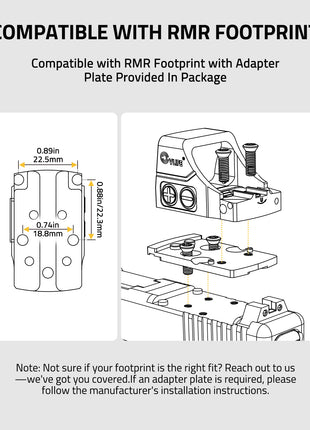 Compatible with RMR Footprint with Adapte rPlate Provided In Package