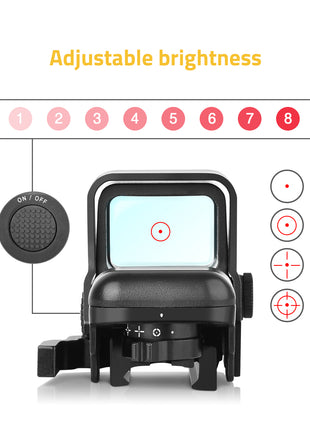The red dot sight with adjustable brightness