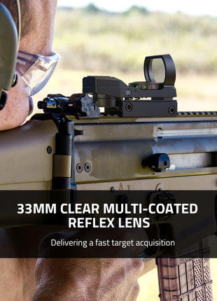 The Red Dot Sight With 33mm Clear Multi-Coated Reflex Lens
