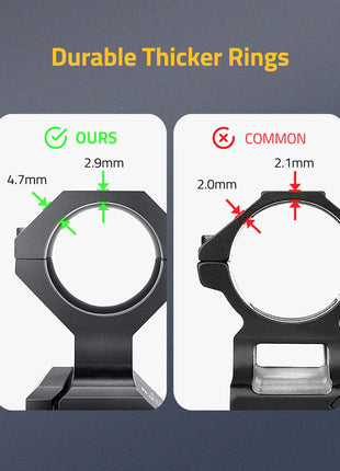The rifle scope mounts with enduring thicker rings 