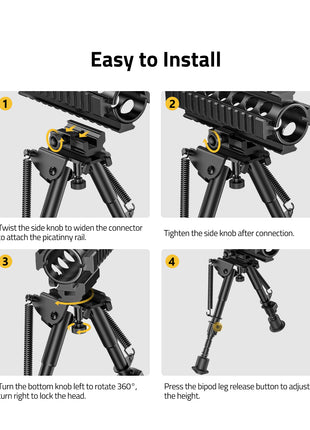 The bipod installation steps