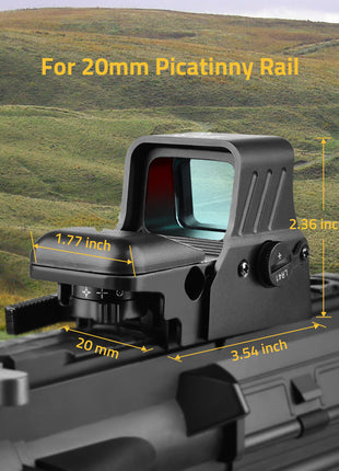 The red dot sight fits 20mm picatinny rail