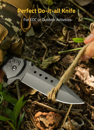 CVLIFE Pocket Knife - 3.46" Ultra Sharp Blade Wood Handle