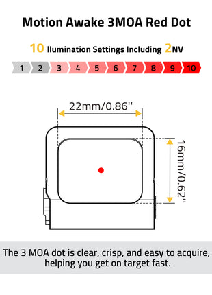 Motion Awake 3MOA Red Dot