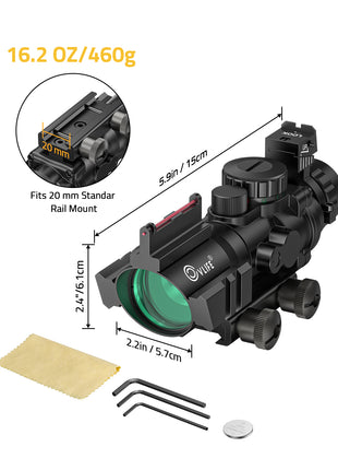 The Package of CVLIFE WolfProwl 4x32 Tactical Rifle Scope Red & Green &Blue