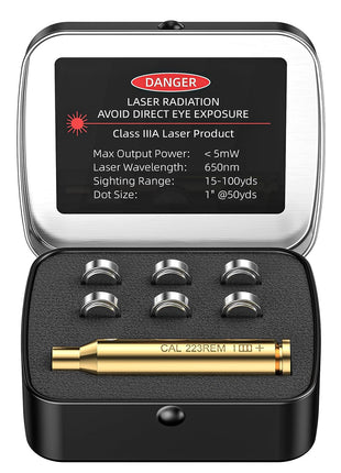 CVLIFE Bore Sight 223 5.56mm Red Laser Boresighter with Extra Batteries