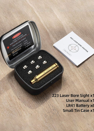 The Package of CVLIFE Bore Sight 223 5.56mm Red Laser Bore Sight