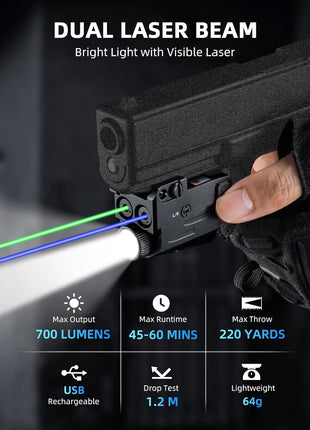  700 Lumens Pistols Light Laser Combo