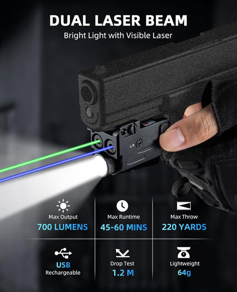  700 Lumens Pistols Light Laser Combo