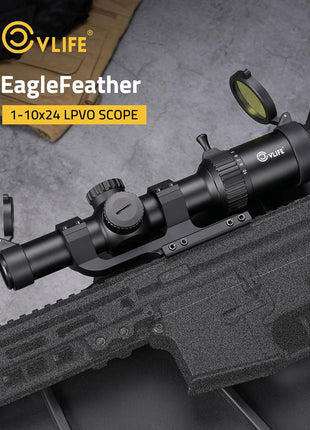 CVLIFE EagleFeather 1-10x24 LPVO Rifle Scope with 30mm Cantilever Mount