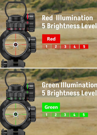 CVLIFE EagleFeather 2.5-10X40 AO 6-in-1 Rifle Scope Combo with Dual Illuminated Optics