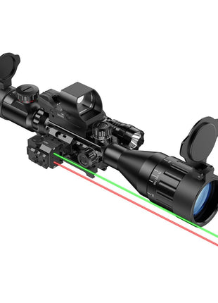 CVLIFE EagleFeather 4-16x50 AO Scope Combo with Dual Laser Sight