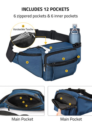CVLIFE Fanny Pack Large Includes 12 Pockets