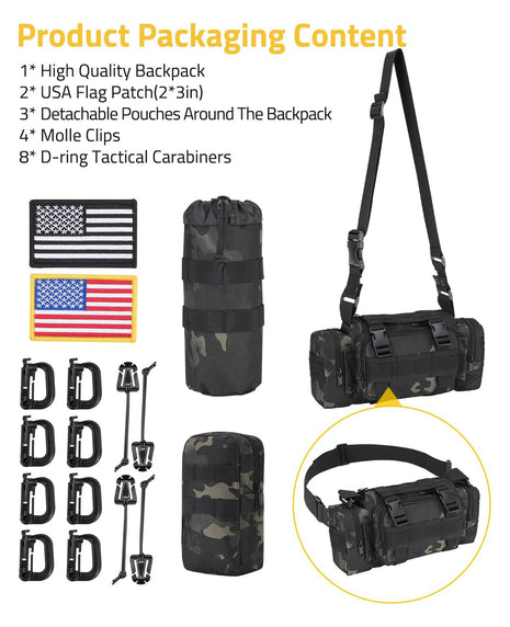 The Package of CVLIFE Military Tactical Backpack