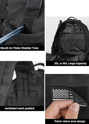 The details of CVLIFE Military Tactical Backpack