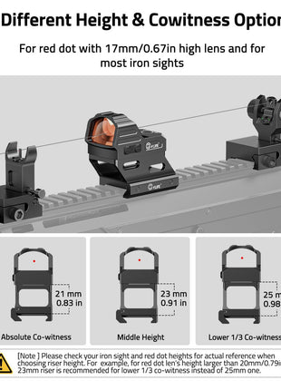 CVLIFE Red Dot Riser Mount with 3 Different Height & Cowitness Options
