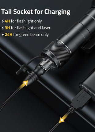 CVLIFE 1680 Lumens Laser Light Combo with Tail Socket for Charging