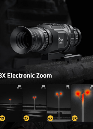 8x electronic zoom of CVLIFE BearPower 25mm 384×288 Thermal Rifle Scope