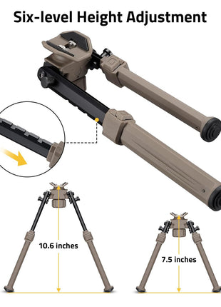 CVLIFE Bipod Allows Six-level Height Adjustment.