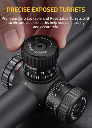 precise exposed turrets of CVLIFE EagleFeather 4-16X50 AO Rifle Scope