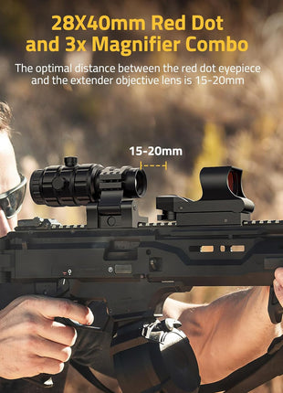 CVLIFE 28X40mm Red Dot and 3X Magnifier Combo