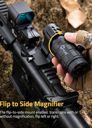 This Combo's Flip-to-side Mount Enables Transitions with or without Maganification, Flip Left or Right.
