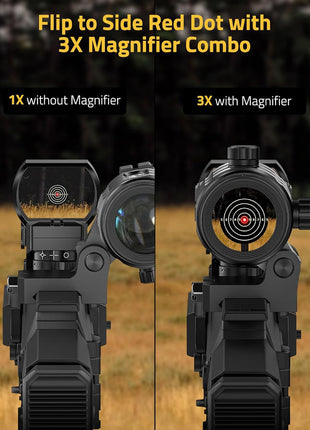 CVLIFE Flip to Side Red Dot with 3X Magnifier Combo