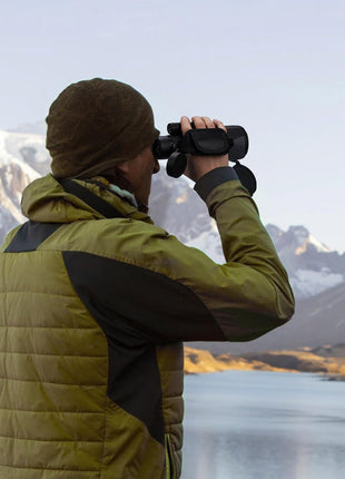 A Man Uses the CVLIFE FoxSpook 12X60 High Power Monocular Telescope