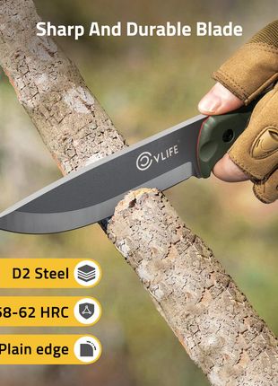 CVLIFE Full Tang Fixed Blade Knife has sharp and durable blade
