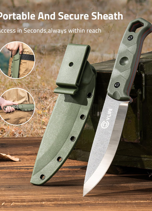 CVLIFE Full Tang Fixed Blade Knife has portable and secure sheath