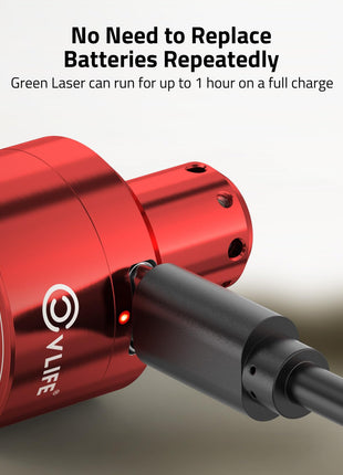 No need to replace batteries repeatedly - CVLIFE Rechargeable Green/Red Laser Bore Sight