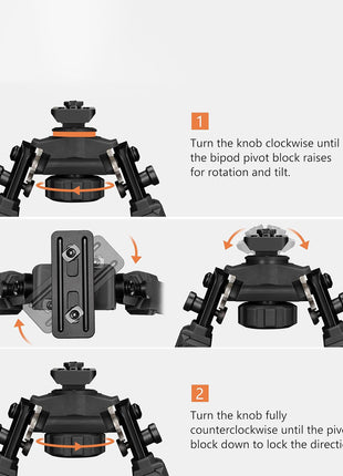 CVLIFE Tactical Bipod Compatible with Mlok Bipod