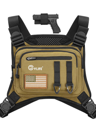 Tactical chest bag with holster for military training
