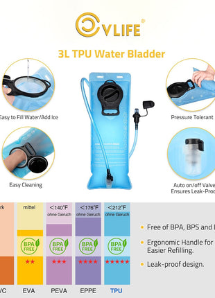 CVLIFE Tactical Hydration Backpack with 3L TPU Water Bladder