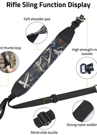 CVLIFE Two Point Rifle Sling Function Display