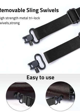 CVLIFE Two Point Rifle Sling with Removable Sling Swivels
