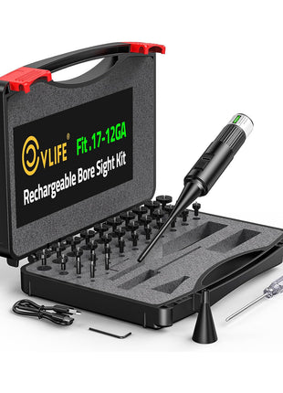 CVLIFE Upgraded Rechargeable Bore Sight Laser with 32 Adapter Kit - Green Laser