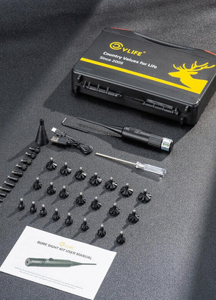 CVLIFE Upgraded Rechargeable Bore Sight Laser with 32 Adapter Kit