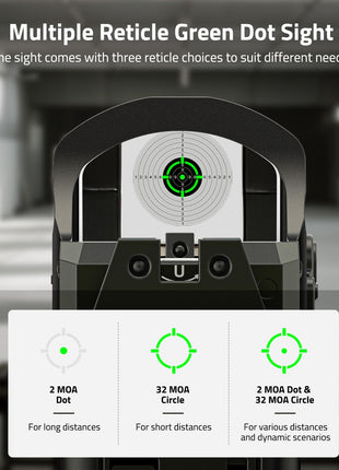 multiple reticle - CVLIFE WildHawk X Solar Auto Brightness Green Dot Sight