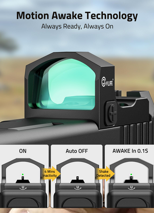 Motion Awake Technology of CVLIFE WolfCloak X04 Motion Awake Green Dot Sight