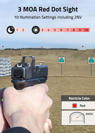 CVLIFE WolfCovert Motion Awake Pistol Red Green Dot Sight