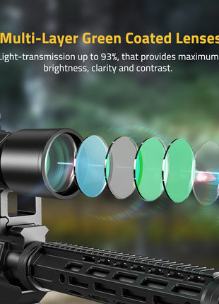 1.5-5x32 Crossbow Scope with Multi-layer Green Coated HD Lens