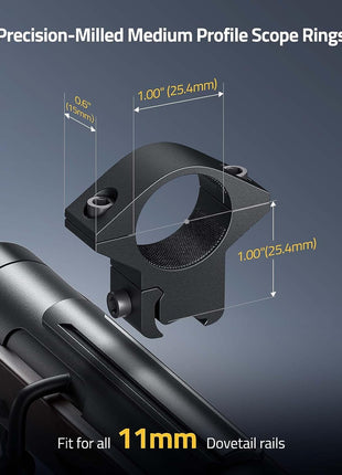 Precision-milled Medium Profile Scope Rings