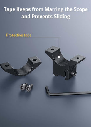 Medium Profile Dovetail Scope Rings with Protective Tape and Prevents Sliding