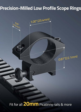 Low Profile Scope Rings for Picatinny Rails