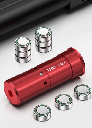 12GA Red Laser Bore Sighter with 3 Set Batteries
