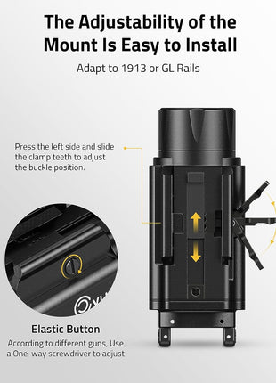 1350 Lumens Green Laser Light Combo with Adjustable Rail Tactical Flashlight